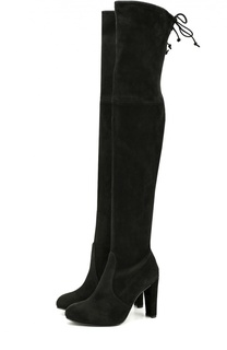 Замшевые ботфорты Highland на шнуровке Stuart Weitzman