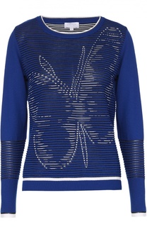 Пуловер фактурной вязки с контрастным принтом Escada Sport