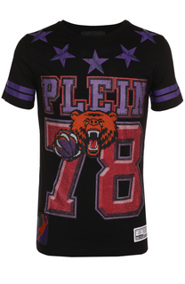 Хлопковая футболка с контрастной отделкой Philipp Plein