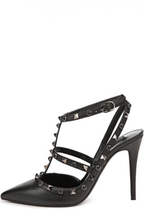 Кожаные туфли Rockstud Rolling на шпильке Valentino