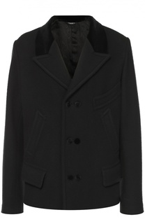 Шерстяное укороченное пальто с остроконечными лацканами Dolce &amp; Gabbana