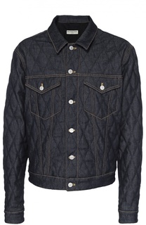 Стеганая джинсовая куртка с контрастной прострочкой Balenciaga