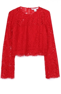 Укороченный кружевной топ с длинным рукавом Diane Von Furstenberg