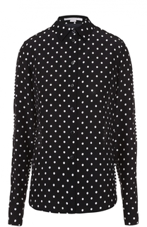 Шелковая блуза прямого кроя с контрастным принтом Stella McCartney