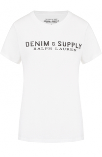 Хлопковая футболка с контрастным логотипом бренда Denim&amp;Supply by Ralph Lauren