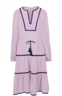 Приталенное платье-миди с круглым вырезом Tory Burch