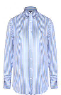 Шелковая блуза прямого кроя в контрастную полоску Polo Ralph Lauren