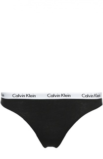 Хлопковые трусы с логотипом бренда Calvin Klein