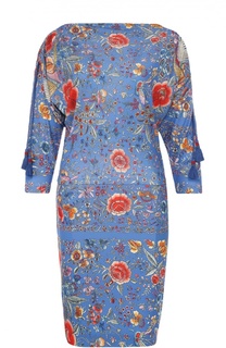 Мини-платье с ярким принтом и укороченным рукавом Roberto Cavalli
