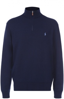 Хлопковый джемпер с воротником на молнии Polo Ralph Lauren