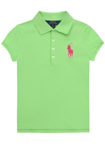 Поло из хлопка с логотипом бренда Polo Ralph Lauren