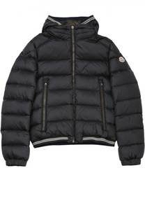 Стеганый пуховик на молнии с капюшоном Moncler Enfant