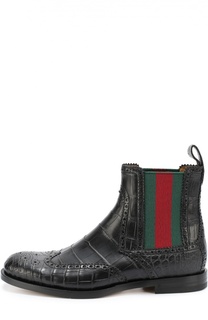 Челси Strand из кожи крокодила с брогированием Gucci