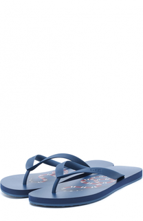 Резиновые шлепанцы на подошве с принтом Gucci