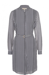 Платье-рубашка в контрастную полоску с поясом MICHAEL Michael Kors