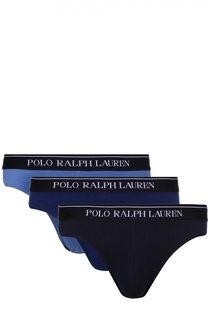 Комплект из трех хлопковых брифов с широкой резинкой Ralph Lauren