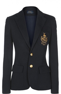 Приталенный жакет с контрастными пуговицами и вышивкой Polo Ralph Lauren