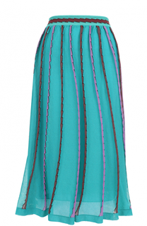 Вязаная юбка-миди с широким поясом и контрастной отделкой M Missoni