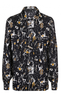 Шелковая сорочка с принтом Dolce &amp; Gabbana