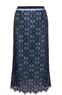 Кружевная юбка-миди с контрастным поясом Tara Jarmon
