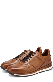 Кожаные кроссовки на шнуровке Ermenegildo Zegna