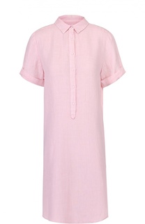 Льняное платье-рубашка с коротким рукавом 120% Lino