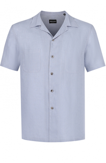 Льняная рубашка с короткими рукавами Giorgio Armani