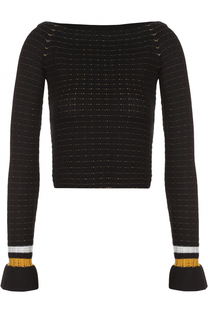 Облегающий пуловер с открытыми плечами и контрастной отделкой 3.1 Phillip Lim