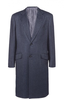 Однобортное пальто из смеси кашемира и шелка Brioni
