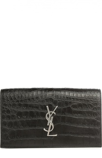 Клатч Monogram Kate с тиснением под крокодила Saint Laurent