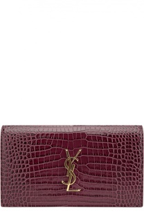 Клатч Monogram с тиснением под крокодила Saint Laurent