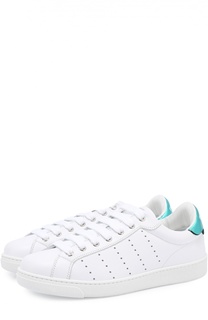 Кожаные кеды с цветной вставкой на заднике Dsquared2