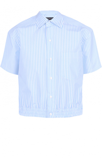 Хлопковая рубашка с короткими рукавами и поясом на резинке Balenciaga