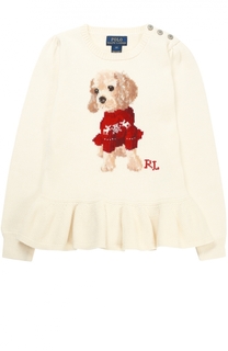Пуловер с принтом и оборкой Polo Ralph Lauren