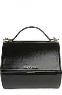 Сумка из лаковой кожи Pandora Box mini на цепочке Givenchy