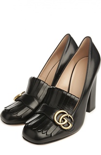 Кожаные туфли Marmont с пряжкой Gucci