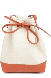 Текстильная сумка Mini Bucket Bag с кожаной отделкой Mansur Gavriel