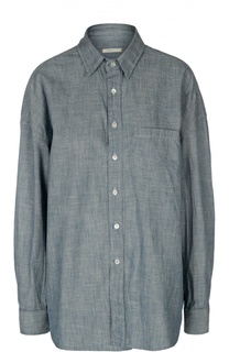 Удлиненная блуза свободного кроя с накладным карманом 6397