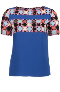 Топ прямого кроя с вырезом-лодочка и ярким принтом Emilio Pucci