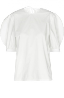 Хлопковая блуза А-силуэта с рукавом-фонариком на пряжках J.W. Anderson