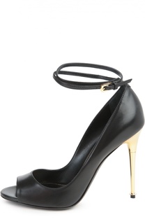 Кожаные туфли Metal Heel с открытым мысом Tom Ford