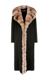 Кашемировое пальто с отделкой из меха соболя Simonetta Ravizza