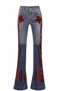 Расклешенные джинсы с контрастными нашивками Roberto Cavalli