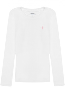 Хлопковый лонгслив с логотипом бренда Polo Ralph Lauren
