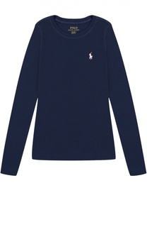 Хлопковый лонгслив с логотипом бренда Polo Ralph Lauren