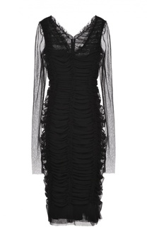 Драпированное платье-футляр с V-образным вырезом Dolce &amp; Gabbana