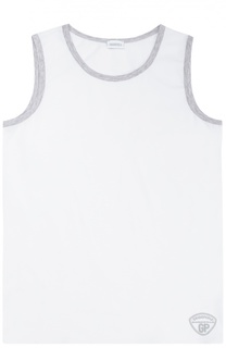 Майка из эластичного хлопка с контрастным кантом Grigioperla