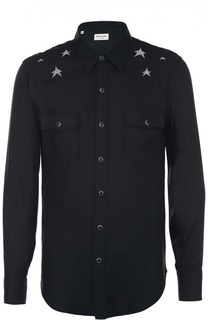 Рубашка из вискозы на кнопках Saint Laurent