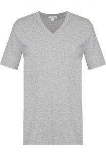 Хлопковая футболка с V-образным вырезом James Perse