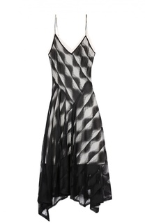 Приталенное платье на бретельках асимметричного кроя DKNY